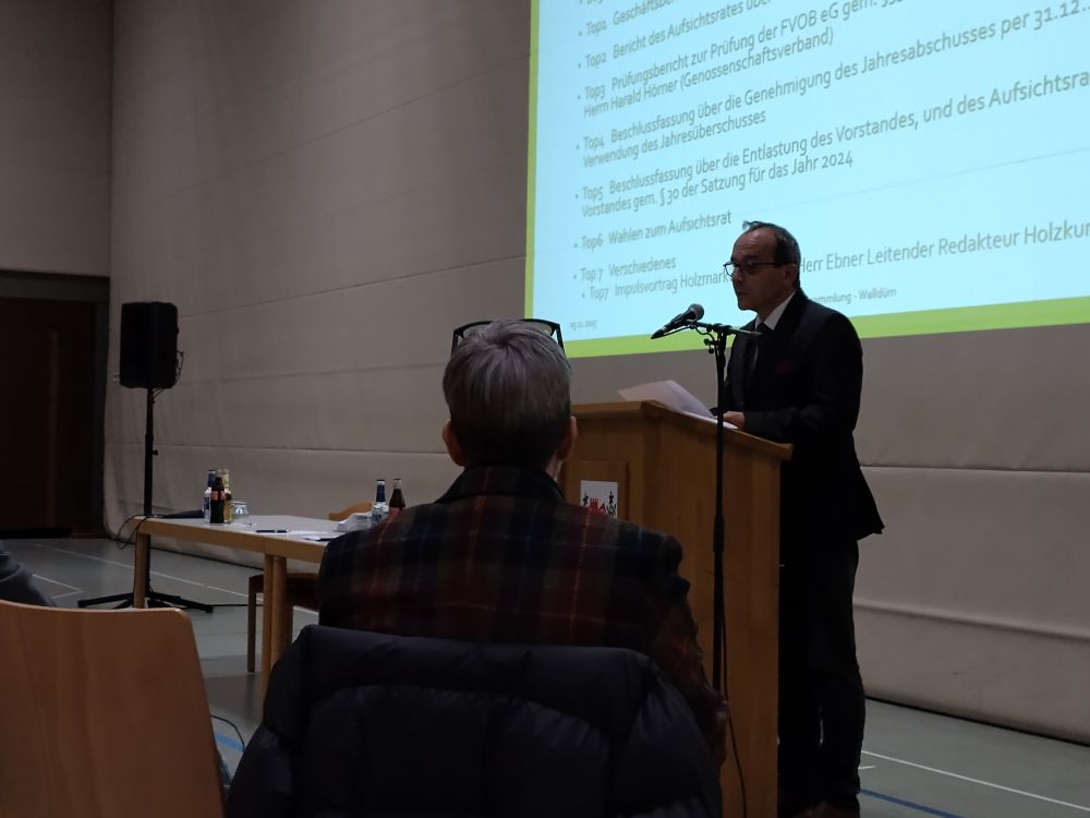 Begrüßt wurden die rund 80 Anwesenden durch Roland Burger, dem FVOB-Aufsichtsratsvorsitzenden und Bürgermeister der Stadt Buchen.